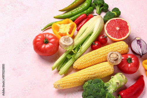 Fresh ripe vegetables on pi...