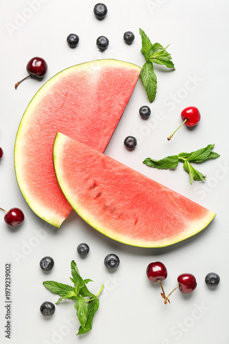 Pieces of fresh watermelon ...
