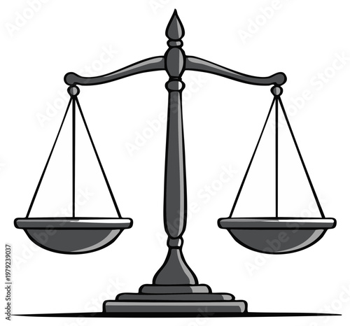 Scale of justice illustration balance equal legal concept