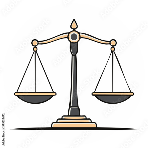 Illustration of a balance scale. Symbol of justice and legal concepts.