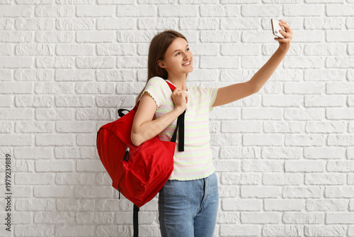 Female student with backpac...