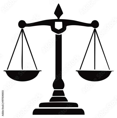 Classic balanced scales of justice symbol for legal and judicial concepts