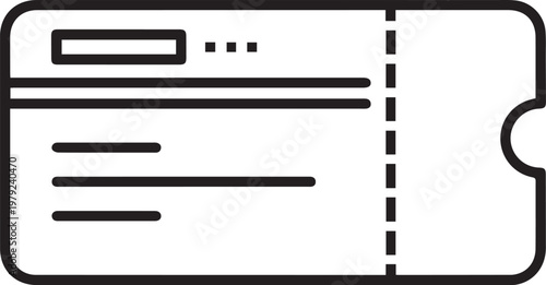Black Outlined Icon of Travel Ticket