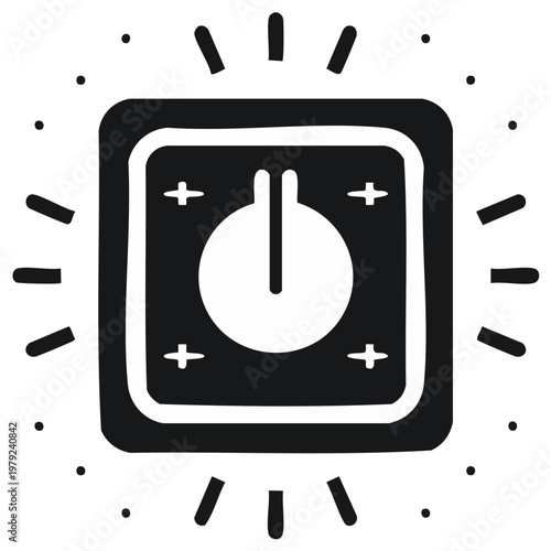 Stylized Power Icon with Lines Emanating Outward for Tech, Startup, and Innovation Concepts