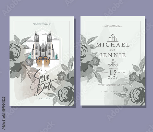 Wedding invitation templates, elegant floral designs, save the date cards, customizable layouts