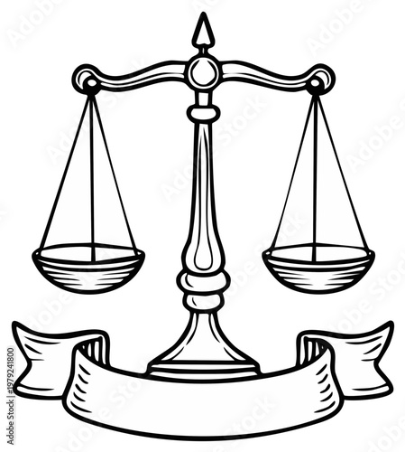 Scales of Justice Graphic Illustration Symbol of Law and Legal Balance