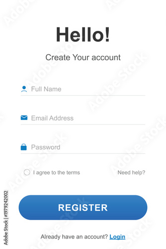 A person registering for an account on a website with a form and button