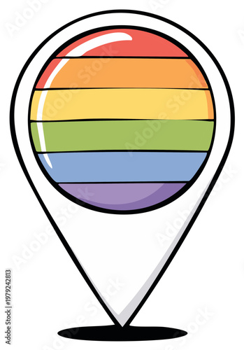 LGBTQ Pride flag marker highlighting equality and support for diversity with the vivid colors of the rainbow