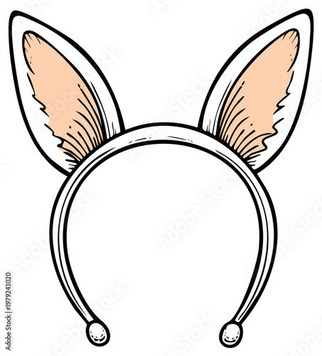 Whimsical cartoon bunny ears headband for costume or playful dress up