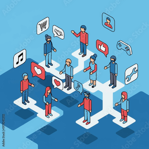 People interacting on social media platforms.