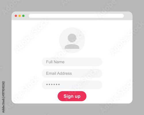 A person signing up for a service on a computer with a registration form on the screen