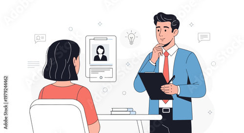 Job Interview: Candidate and Recruiter Discussing Resume and Qualifications