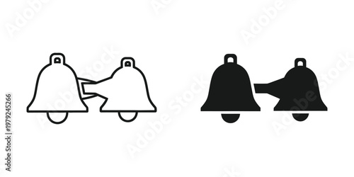 Фотография Broken and intact bells contrasted in a simple visual representation