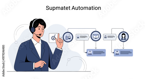 Customer service automation, workflow, and business process management concept