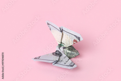 Origami butterfly made of d...