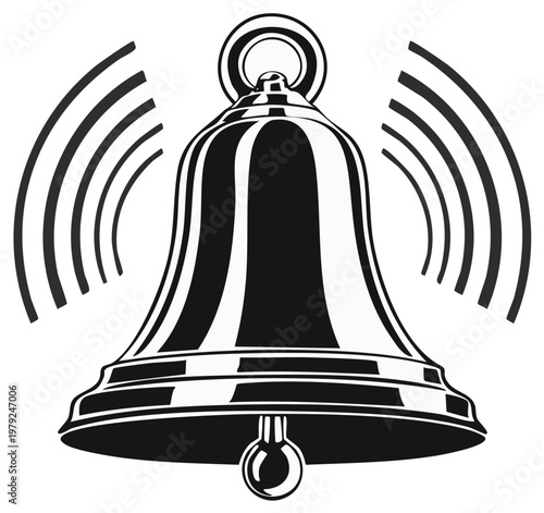 Ringing Bell Sound Waves Notification Alert Warning Icon Symbol