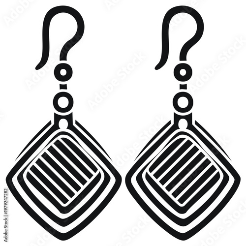 Dangle Earrings Pair Minimalist Style Geometric Jewelry Fashion Accessory Adornment