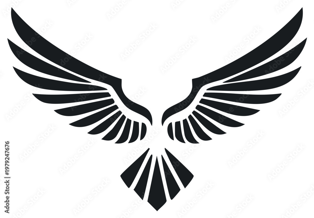 Obraz premium Bold Eagle Wings Symbol Graphic Silhouette Abstract Power Freedom