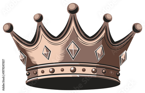 Bronze Royal Crown With Jewels Symbolizing Power Authority Royalty