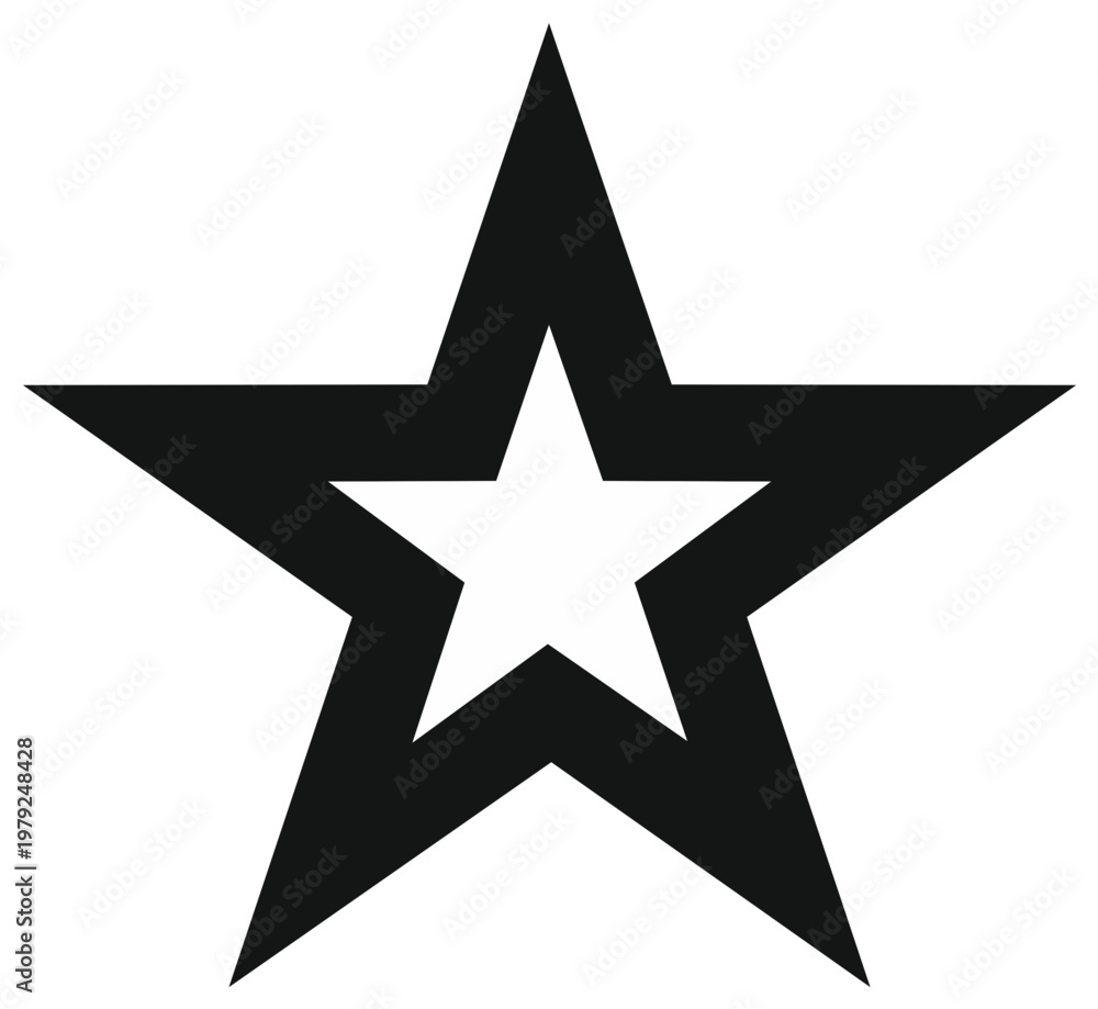 Obraz premium Black and white star graphic design symbol for decoration or logo