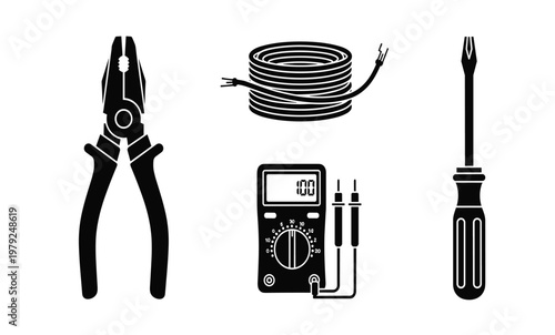 Electronics tools and equipment set.