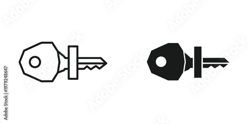 Comparison of a standard key and a filled-in key design illustration