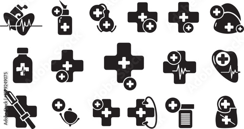 Medical icons and symbols for healthcare and medical purposes