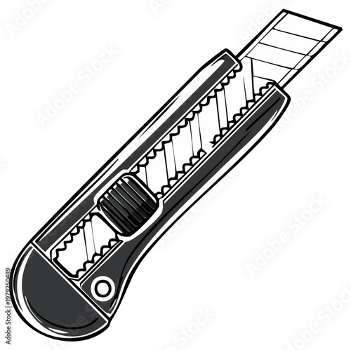 Sharp retractable utility knife with segmented blade for cutting and crafting