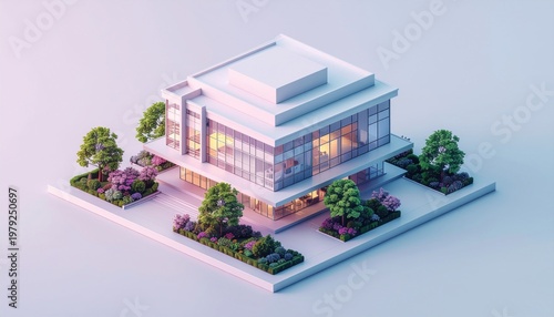 Isometric Building Render.