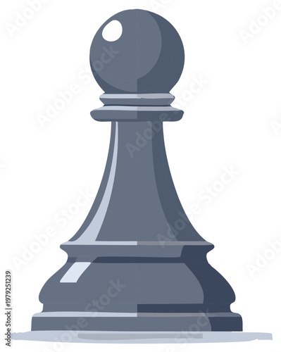 Classic grey chess pawn piece standing tall in a strategic game setting