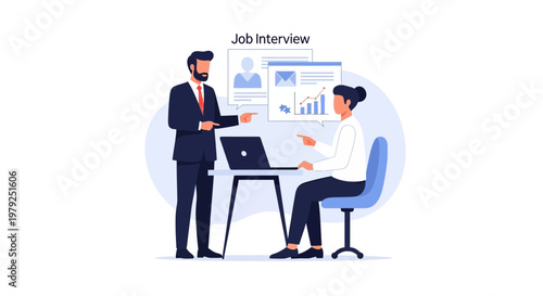 Job Interview: Recruiter and Candidate Discussing Career Opportunities and Performance