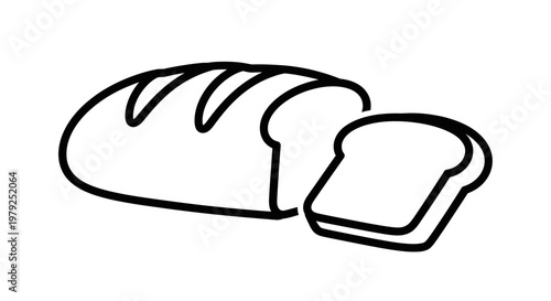 A loaf of bread and slice.