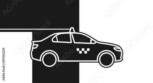 Black taxi car side view.