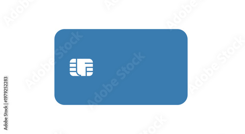 Blue credit card with chip.
