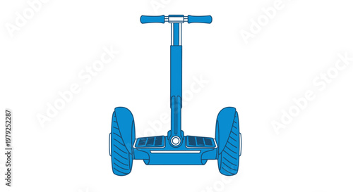 Blue Electric Scooter with Handle.