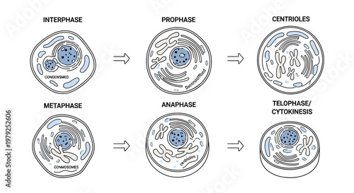 Cell Division Stages Mitosis Process.