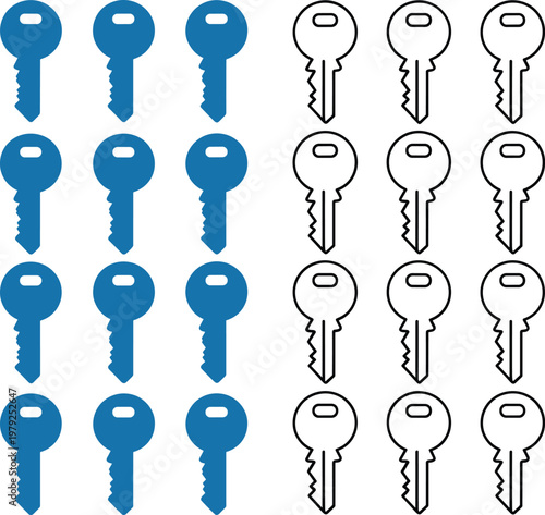 User profile and account icon set with avatar login and identification symbols for digital interface design