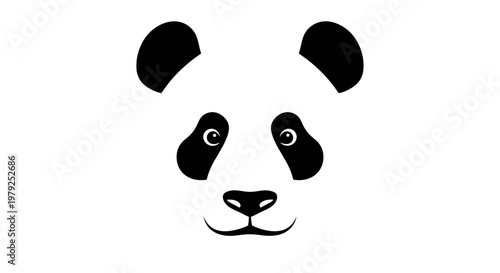 Close up of panda bear face.