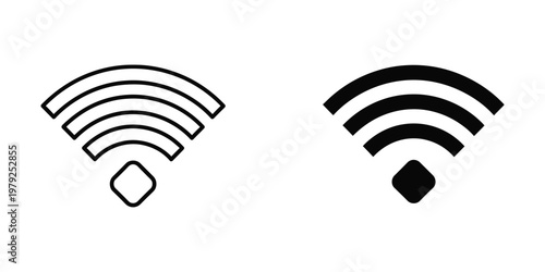 Comparison of different wifi signal strength indicators with varying bar thickness and color