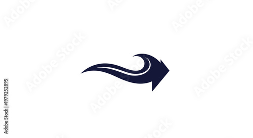 Dark Blue Arrow Icon Symbol.