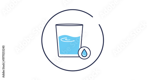 Glass of water with a drop.