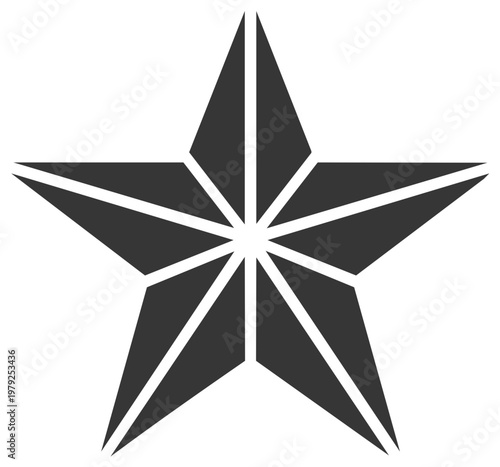 Geometric Star Shape with Internal Segments Modern Minimalist Design