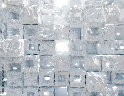 ice cubes on a blue background