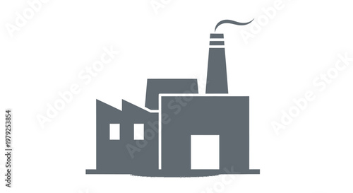 Industrial Factory Building Structure Icon.