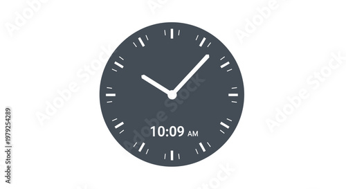 Modern digital clock face closeup.