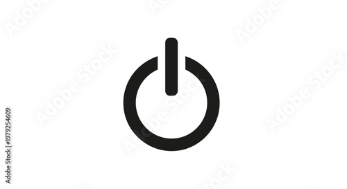 Power button symbol on screen.