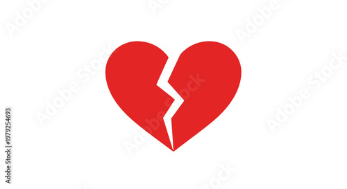 Red broken heart symbol alone.