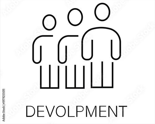 Development, Team Growth, Group Progress, Professional Development Icon, Business Management, Leadership, Human Resources, Workforce, Teamwork, Development