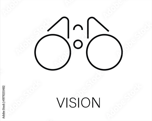 Vision, Binoculars, Business Strategy, Observation Icon, Future Outlook, Goal Targeting, Research, Discovery, Search, Insight, Monitoring, Vision Symbol