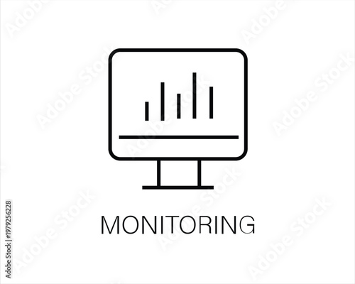 Monitoring, Data Analysis, Computer Dashboard, System Tracking Icon, Statistics, Performance Monitor, Business Insight, Digital Screen, Monitoring Symbol